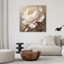 Canvasbillede, pæon guld 3D