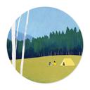 Plakat Camping ved skoven - Rivers - Rund