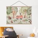 Kinderkamer Textielposter Dierenbrandweer in het bos - Oliver Robins