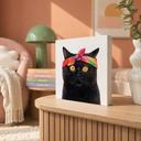 Holzbild zum Hinstellen - Schwarze Katze mit Bandana - Korenkova - 15x15 cm