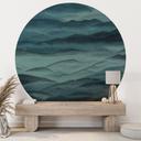 Fotobehang Roerich Hills - Blauw Berglandschap - Sir Edward x Grigory Gladarev - Rond