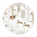 Poster Vrolijk Bosleven met Dieren - Oliver Robins - Rond