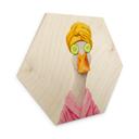 Tableau sur bois Canard Spa Amusant au Masque de Concombre Hexagone - Korenkova