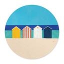Poster Strandhuisjes aan zee - Rivers - Rond