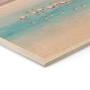 Houten Wanddecoratie Pastelkleurig meer met flamingo's - Rivers