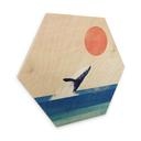 Hexagone Tableau sur bois Baleine dans la mer - Rivers