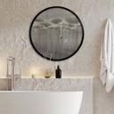 Poster Lotusbloemen met zwaan in water in grijs - Ms Tiff - Rond
