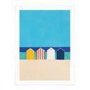 Poster Strandhuisjes aan zee - Rivers