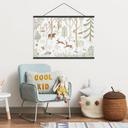 Kinderkamer Textielposter Vrolijk bosleven met dieren - Oliver Robins