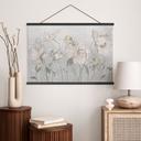 Textielposter Bloemen in vintage stijl in grijs - Ms Tiff