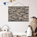 Kinderkamer Textielposter Dierensilhouetten in het noordse bos - Oliver Robins