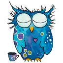 Wandtattoo Eule mit Kaffee - Hagenmeyer - 17x20 cm