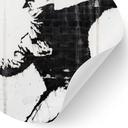 Sticker mural Banksy - Le lanceur de fleurs - Rond