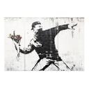 Textielposter - De Bloemenwerper - Alu-Dibond Rond - Banksy