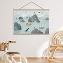 Kinderkamer Textielposter Maritiem kustmotief met vuurtoren - Oliver Robins