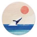 Wanddecoratie Walvis in de zee - Rivers - Alu-Dibond Rond