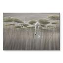 Wanddecoratie lotusbloemen met zwaan in water in grijs - Ms Tiff - Alu-Dibond