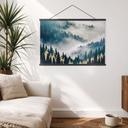 Textielposter Mysterieuze mist in het bos - SpaceFrog Designs