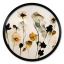 Poster Fina torkade blommor i naturliga nyanser - Treechild - rund
