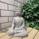 Statuette Bouddha Thai en pierre artificielle gris - 29x18x45 cm
