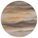 Fotobehang Roerich Silence - Warm Berglandschap - Sir Edward x Grigory Gladarev - Rond