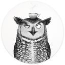 Papier peint photo Rond Hibou amusant avec café - Korenkova