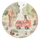Wanddecoratie Dieren Brandweer in het Bos - Oliver Robins - Alu-Dibond - Rond