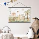 Kinderkamer Textielposter Kleine dino's op grote ontdekkingsreis - Oliver Robins