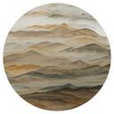Muursticker Roerich Valley - Aards Berglandschap - Sir Edward x Grigory Gladarev - Rond