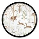 Poster Vrolijk Bosleven met Dieren - Oliver Robins - Rond