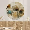Sticker mural Fleurs de coquelicot séchées au look vintage - Treechild - Rond