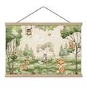 Kinderkamer Textielposter Lieve dieren in het hart van het bos - Oliver Robins