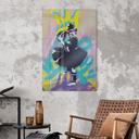 Glasbild Ballerina mit Football Graffiti - Habib - 40x60 cm