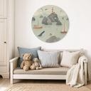 Houten Wanddecoratie Maritiem Kustmotief met Vuurtoren - Oliver Robins - Rond