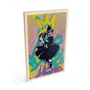 Holzbild Ballerina mit Football Graffiti - Habib - 20x30 cm