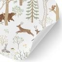 Vinilo Decorativo Alegre Vida en el Bosque con Animales - Oliver Robins - Redondo