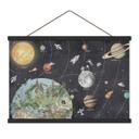 Textielposter Zonnestelsel met planeten en de aarde - Ms Tiff