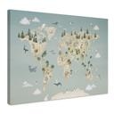 Stampa su tela Mappamondo - Il Mondo degli Animali - Oliver Robins