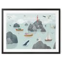 Poster Maritiem Kustmotief met Vuurtoren - Oliver Robins