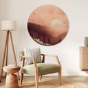 Houten Wanddecoratie Roze Zonsondergang boven het Bos - SpaceFrog Designs - Rond
