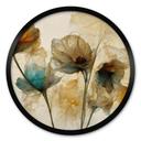 Poster Torkade vallmoblommor i vintage-look - Treechild - rund
