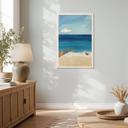 Houten Wanddecoratie Zomerstrand met hond aan zee - Rivers