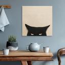 Tableau sur bois Regard d'une chatte noire - Korenkova - Carré