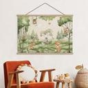 Kinderkamer Textielposter Lieve dieren in het hart van het bos - Oliver Robins