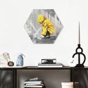 Hexagon Wandbild Kind mit Papierschiff Streetart - Habib - Alu-Dibond - 25x22 cm