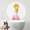 Sticker mural Canard Spa Amusant au Masque de Concombre Rond - Korenkova
