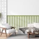 Panneaux muraux revêtement mural autocollant vert rayé avec frise