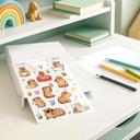 Planche de stickers capybaras mignons en été