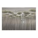 Textielposter Lotusbloemen met zwaan in het water in grijs - Ms Tiff