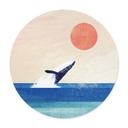 Poster Walvis in de zee - Rivers - Rond